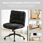 Chaise de bureau ergonomique avec pivotement à 360°, réglage de la hauteur et de l'inclinaison, assise large en forme de U, tissu doux en chenille, 4 coloris