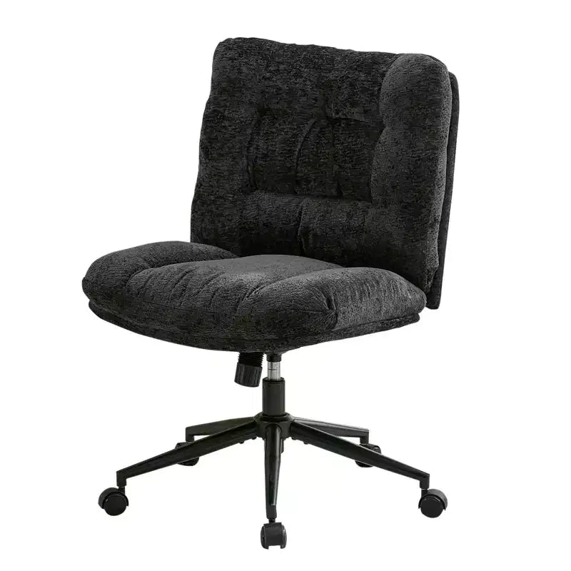 Chaise de bureau ergonomique avec pivotement à 360°, réglage de la hauteur et de l'inclinaison, assise large en forme de U, tissu doux en chenille, 4 coloris