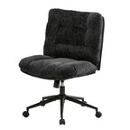 Chaise de bureau ergonomique avec pivotement à 360°, réglage de la hauteur et de l'inclinaison, assise large en forme de U, tissu doux en chenille, 4 coloris