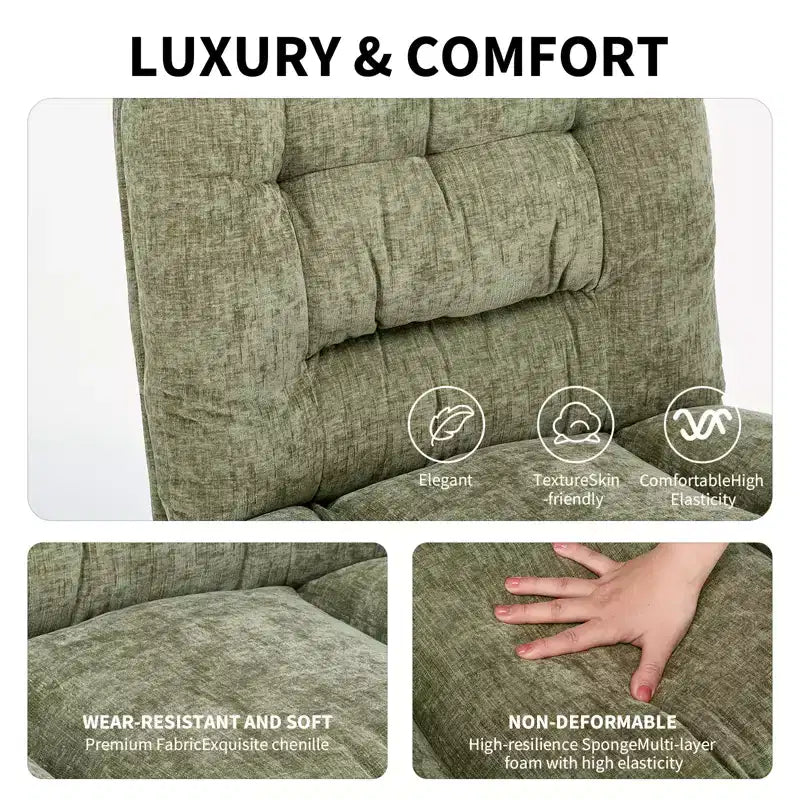 Chaise de bureau ergonomique avec pivotement à 360°, réglage de la hauteur et de l'inclinaison, assise large en forme de U, tissu doux en chenille, 4 coloris