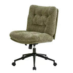 Chaise de bureau ergonomique avec pivotement à 360°, réglage de la hauteur et de l'inclinaison, assise large en forme de U, tissu doux en chenille, 4 coloris