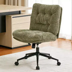 Chaise de bureau ergonomique avec pivotement à 360°, réglage de la hauteur et de l'inclinaison, assise large en forme de U, tissu doux en chenille, 4 coloris
