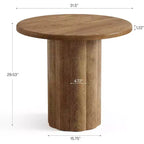 Table à manger ronde Lantine de 31,5 pouces pour 2-4 personnes, petite table de cuisine avec base robuste pour salle à manger, salon (marron)