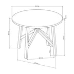 Table à manger ronde en bois 42 po à pieds croisés Clarksburg – Threshold