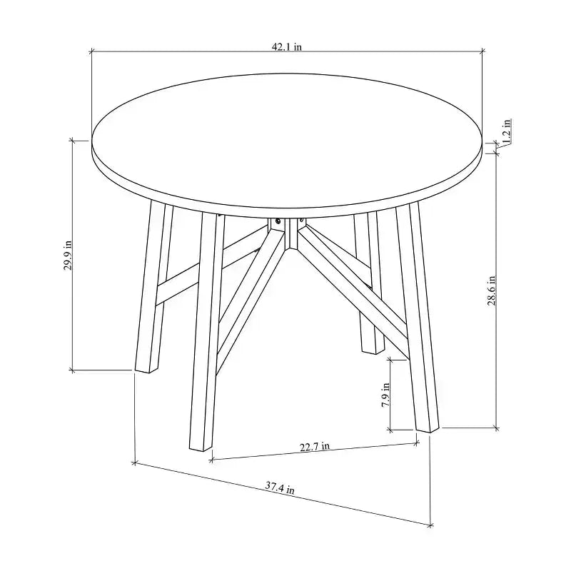 Table à manger ronde en bois 42 po à pieds croisés Clarksburg – Threshold