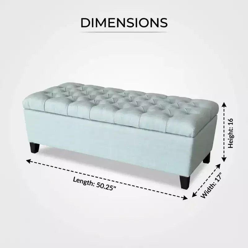 GDFStudio Aldridge 50.25 Banc de rangement rembourré avec charnières de sécurité