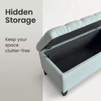 GDFStudio Aldridge 50.25 Banc de rangement rembourré avec charnières de sécurité