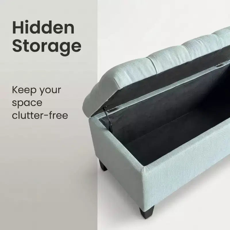 GDFStudio Aldridge 50.25 Banc de rangement rembourré avec charnières de sécurité