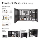 Armoire de toilette en aluminium FAMYYT de 35 po l. x 24 po H avec miroir et éclairage, antibuée, facile à installer
