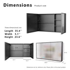 Armoire de toilette en aluminium FAMYYT de 35 po l. x 24 po H avec miroir et éclairage, antibuée, facile à installer