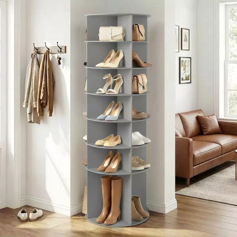 Karl Home 7-Tier 360 Rotating WPC Shoe Rack 72.4 Height