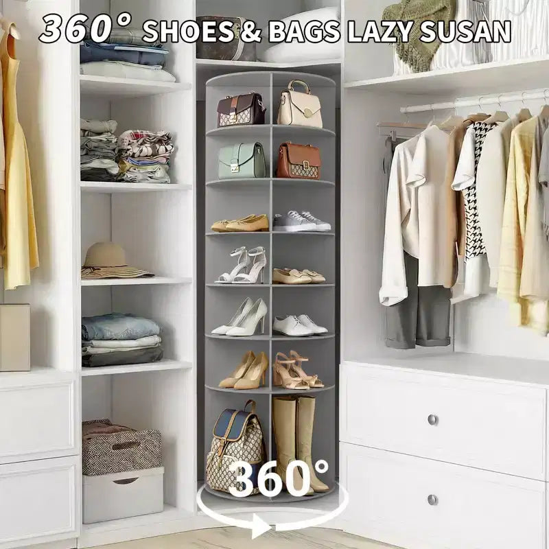 Karl Home Meuble à Chaussures WPC Rotatif à 360° à 7 Niveaux, Hauteur 72,4 po