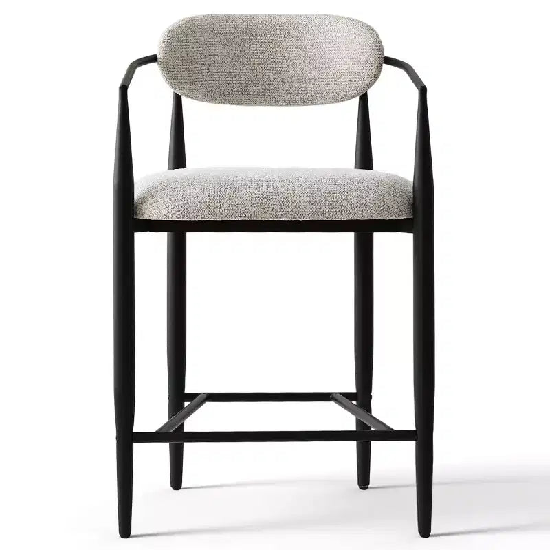 Lot de 3 tabourets de bar modernes rembourrés, hauteur comptoir, pieds fuselés en métal noir, assise spacieuse pour îlot de cuisine ou bar à domicile-Panipeachy