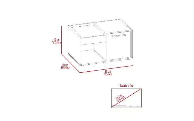Conçue à la fois pour le style et la fonctionnalité, cette table basse en velours, dotée d'une étagère ouverte et d'une armoire à porte unique, est une table de chevet compacte qui permet de garder.