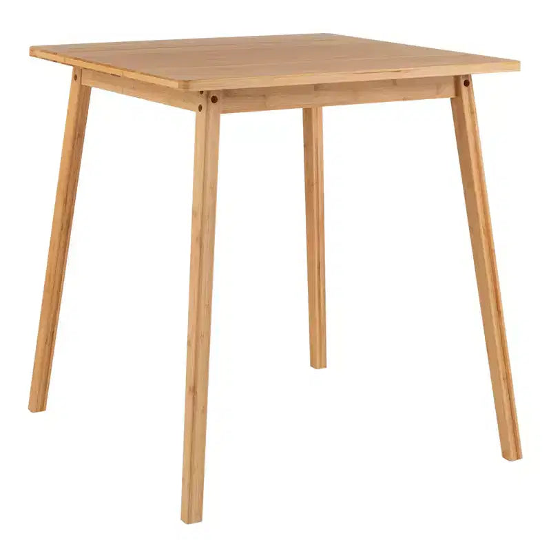 Costway Table de salle à manger carrée en bambou de 27,5 po pour 2 à 4 personnes