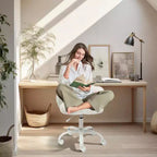 Chaise de coiffeuse avec dossier en forme de chat, chaise pivotante réglable en hauteur, jolie chaise de bureau à roulettes en tissu nounours pour chambre à coucher ou bureau