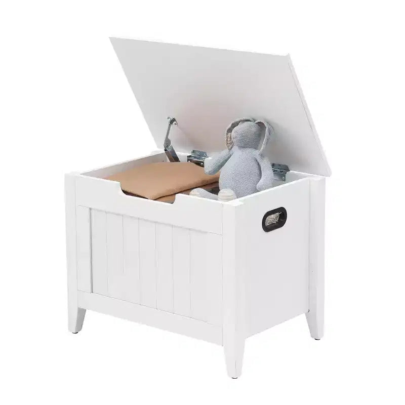 Grand banc de rangement en bois, couvercle supérieur, siège épais rembourré, 2 charnières de sécurité, capacité de 118 kg, pour entrée, chambre à coucher, salon, 60 cm, blanc