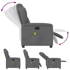 vidaXL Fauteuil inclinable de massage en tissu gris foncé