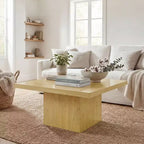 Table basse carrée HOMCOM, table basse avec plateau de 4 cm d'épaisseur, 80x80 cm