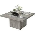 Table basse carrée HOMCOM, table basse avec plateau de 4 cm d'épaisseur, 80x80 cm