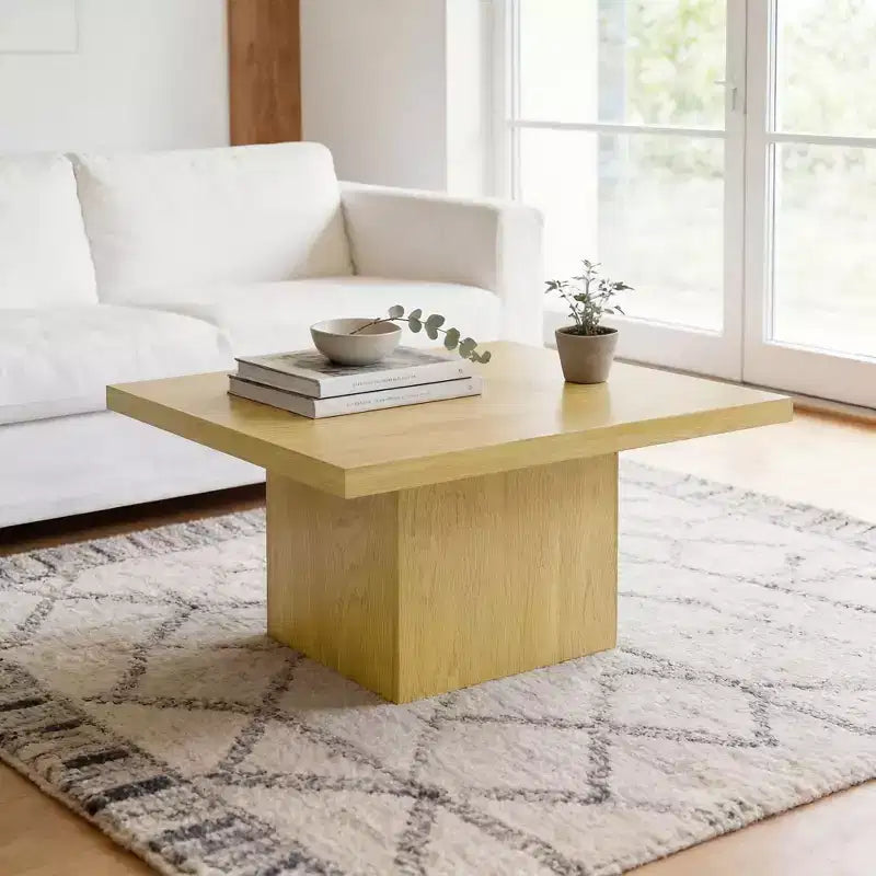 Table basse carrée HOMCOM, table basse avec plateau de 4 cm d'épaisseur, 80x80 cm