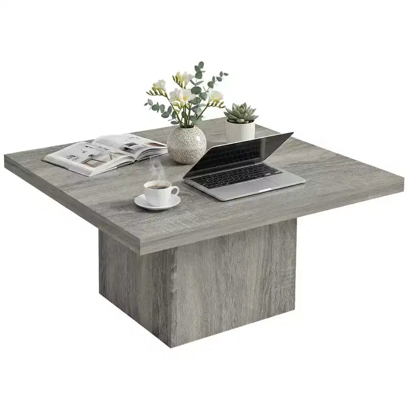 HOMCOM Square Coffee Table, Center Table with 1.6 Thick Tabletop, 31.5x31.5