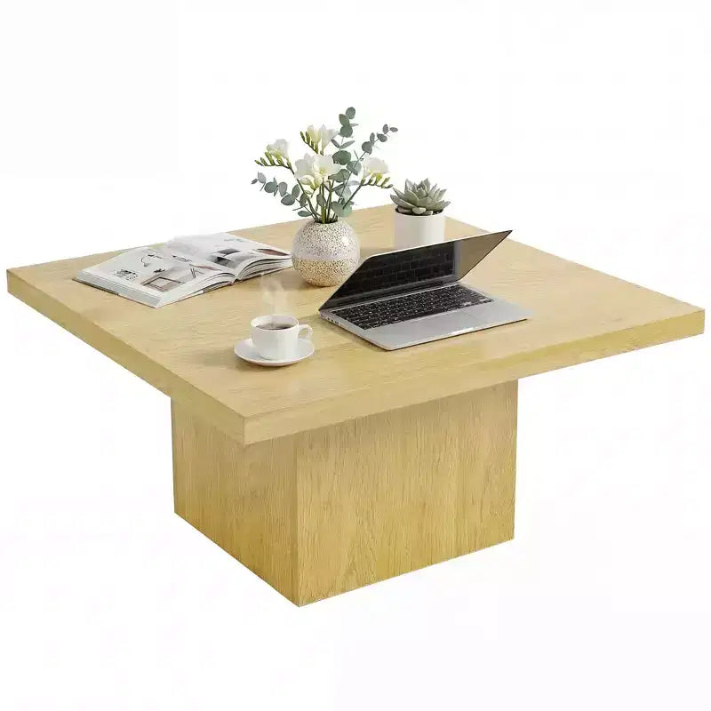 Table basse carrée HOMCOM, table basse avec plateau de 4 cm d'épaisseur, 80x80 cm