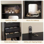 Besiost Système de Rangement de Placard avec 3 Tiroirs de Rangement, Organiseur de Garde-Robe Robuste avec Miroir,