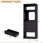 Besiost Système de Rangement de Placard avec 3 Tiroirs de Rangement, Organiseur de Garde-Robe Robuste avec Miroir,