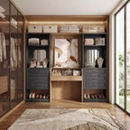 Besiost Système de Rangement de Placard avec 3 Tiroirs de Rangement, Organiseur de Garde-Robe Robuste avec Miroir,