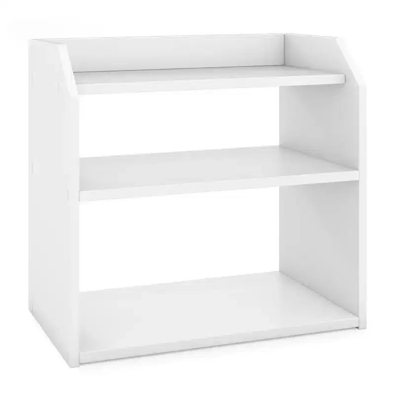 Costway Lot de 2 étagères de bureau à 3 niveaux avec garde-corps surélevés, étagère de rangement peu encombrante