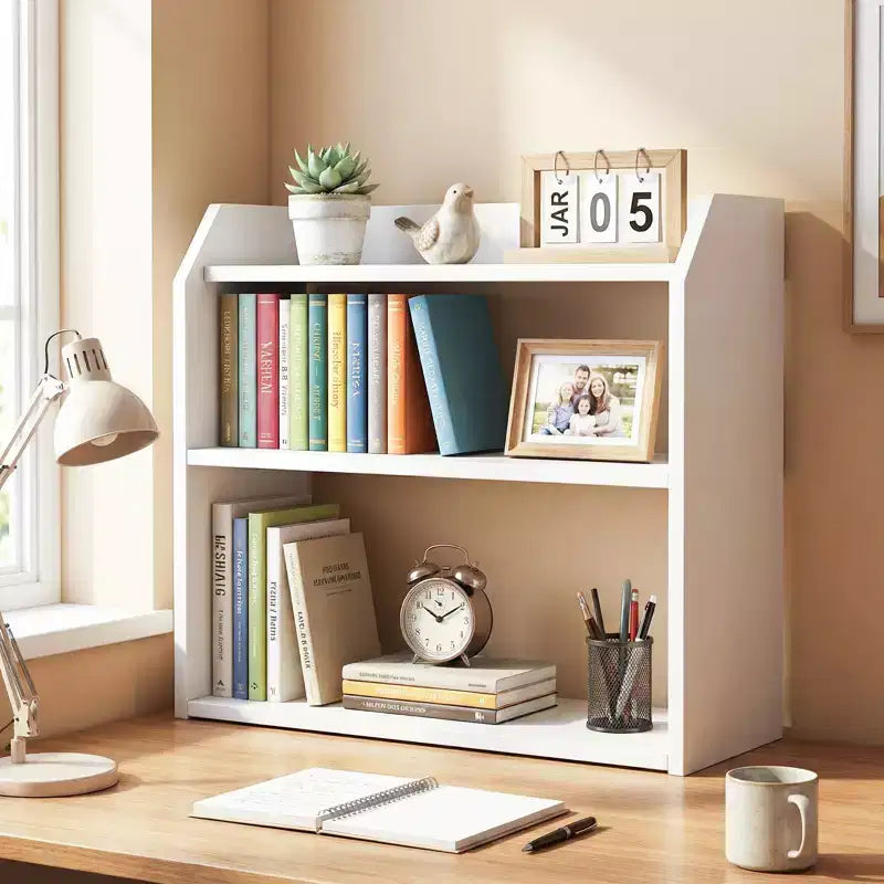 Costway Lot de 2 étagères de bureau à 3 niveaux avec garde-corps surélevés, étagère de rangement peu encombrante