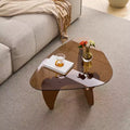 Fun little toys brand Century Modern Wood Center Table Small Farmhouse Coffee Table for Living Room, Brown