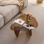 Fun little toys brand Century Modern Wood Center Table Small Farmhouse Coffee Table for Living Room, Brown