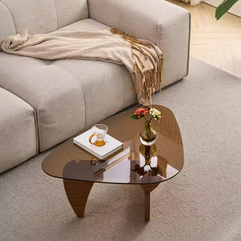 Jolie petite marque de jouets Table basse d'appoint Century Modern en bois, petite table basse de style ferme pour le salon, marron