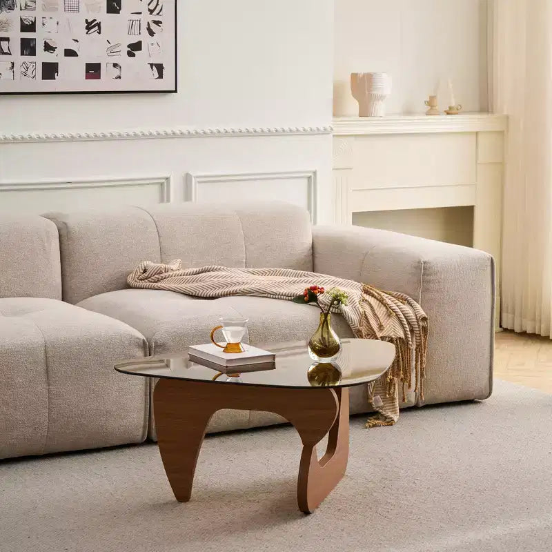 Jolie petite marque de jouets Table basse d'appoint Century Modern en bois, petite table basse de style ferme pour le salon, marron