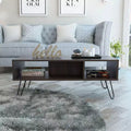 Fun little toys brand Vassel Coffee Table, Hairpin Legs, Two Shelves -Espresso