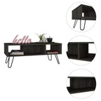 Jolie petite marque de jouets Table Basse Vassel, pieds épingle à cheveux, deux étagères - Espresso
