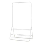 Portant à Vêtements Robuste Costway, en Métal, avec Tringle de Suspension et Étagères de Rangement, Blanc/Noir