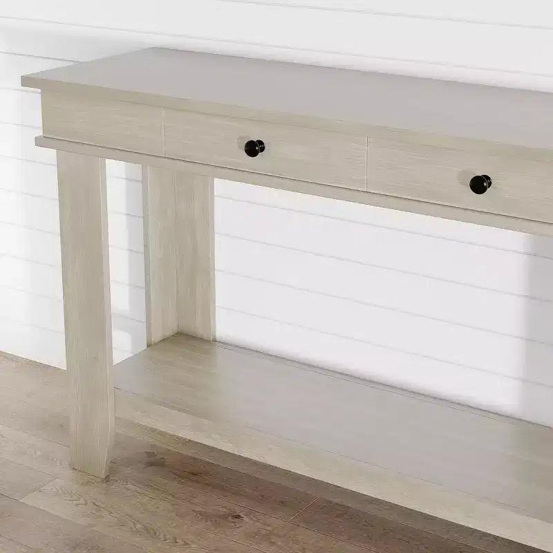 Console de couloir longue de 54 pouces de style ferme avec tiroirs, tables de couloir rectangulaires en bois avec étagère de rangement ouverte, table de canapé derrière le canapé, table de foyer