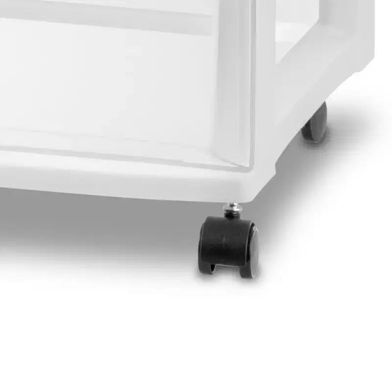 Lot de 4 chariots de rangement larges à 3 tiroirs Sterilite, organisateur en plastique à roulettes, blanc