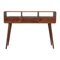 HomeRoots 51 Chestnut Solid Wood Console Table With Three Shelves And Three Drawers