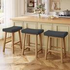 Yaheetech Lot de 3 tabourets de bar rembourrés hauteur comptoir pour cuisine et salle à manger