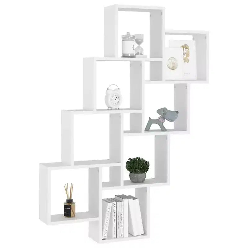 vidaXL Étagère murale Blanc Bois d'ingénierie Courte, haute Montage mural