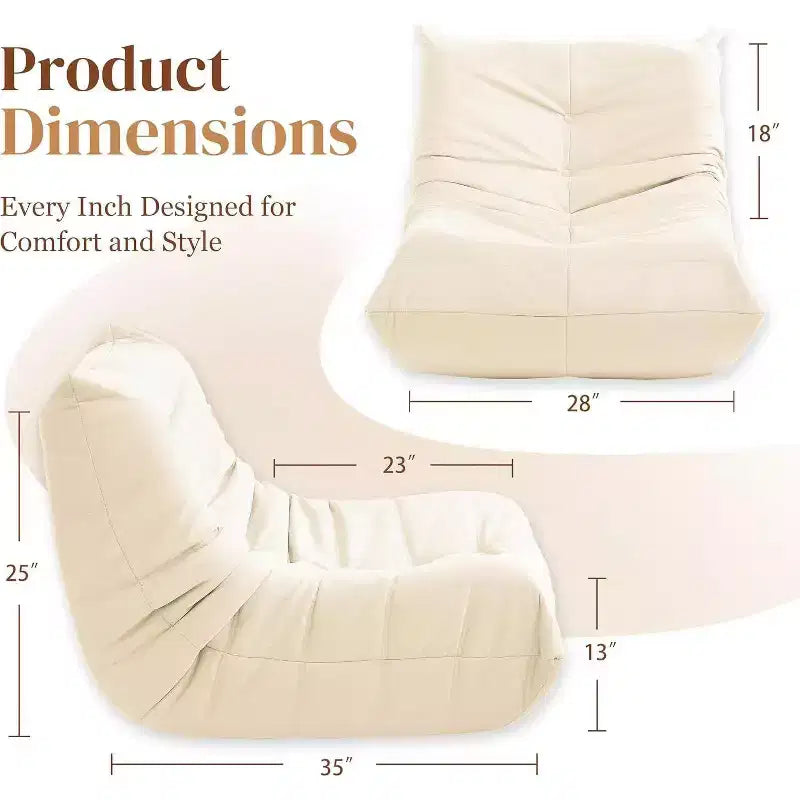 Canapé géant poire pour le sol, canapé paresseux en mousse à mémoire de forme pour adultes, grand pouf en simili cuir sans accoudoirs pour salon, chambre, dortoir, bureau