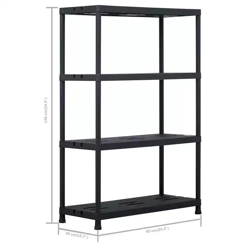 vidaXL Étagères de rangement 2 pcs Noir 220 kg 90x40x138 cm Plastique