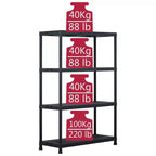 vidaXL Étagères de rangement 2 pcs Noir 220 kg 90x40x138 cm Plastique