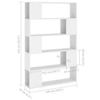 vidaXL Bibliothèque Cloison de séparation Blanc Bois d'ingénierie 100x24x155 cm