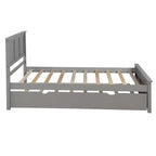 Lit plateforme double FAMYYT avec lit gigogne peu encombrant, montage facile, gris