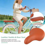 Vélo Cruiser Fille NAYSAYE avec Panier Avant et Cadre en Acier Robuste pour un Trajet Urbain Confortable, Vert, 58.39*24.53*36.93
